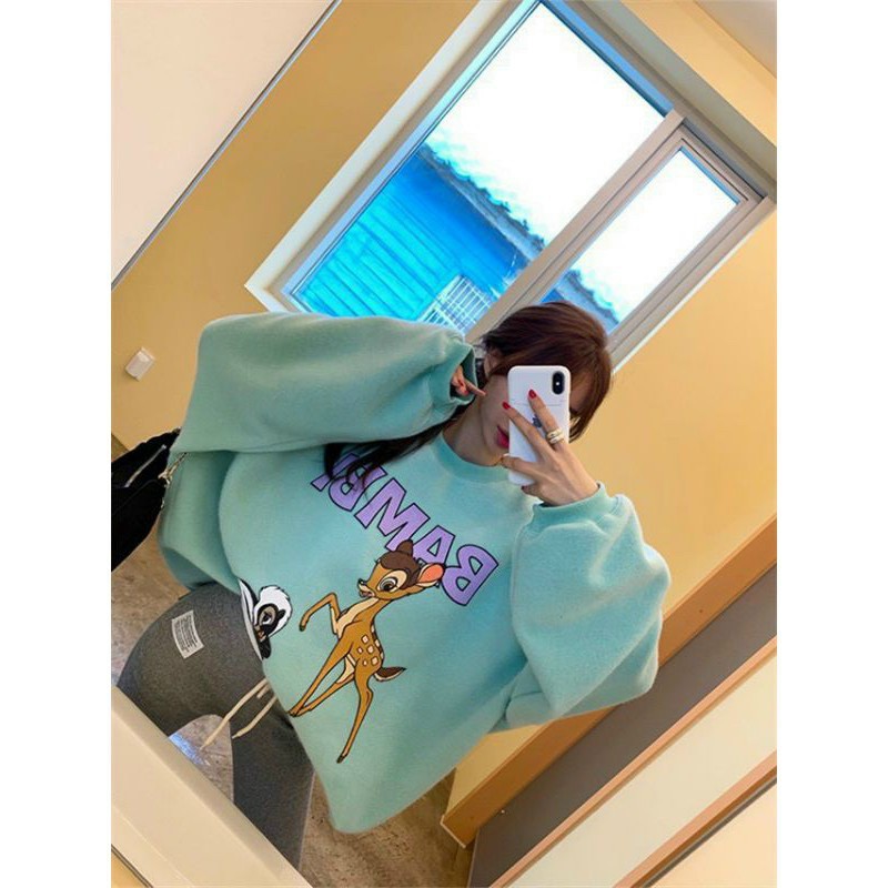 Áo sweater unisex form rộng Couple In hình Chú Huơu nam nữ phong cách