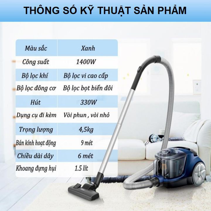 Máy hút bụi gia đình thương hiệu Philips FC8471/81 - Công suất: 1400W - Trọng lượng: 4.5kg - Hàng nhập khẩu chính hãng | BigBuy360 - bigbuy360.vn
