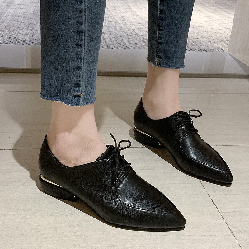 Giày Bệt Nữ Derby Mũi Nhọn Kiểu Anh Xinh Xắn | BigBuy360 - bigbuy360.vn