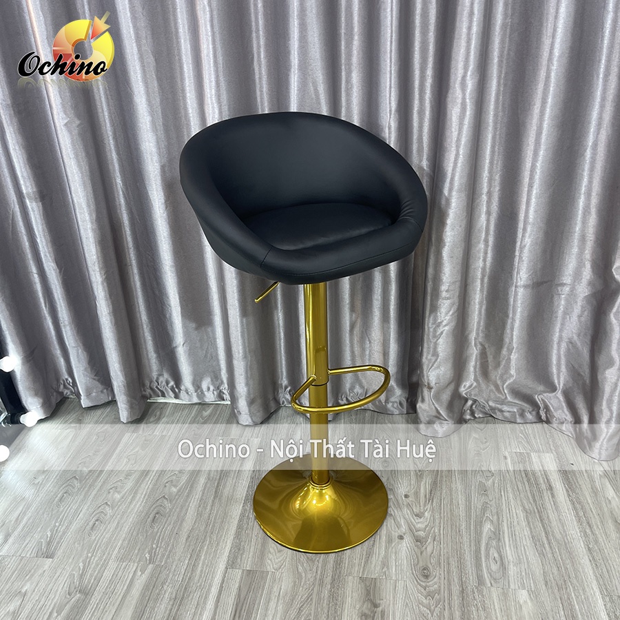 Ghế Quầy Lễ Tân, Ghế Quầy Bar Mẫu Nỉ Da Liền Tay Chân Vàng K1 Tĩnh Điện Điều Chỉnh Độ Cao 60/80 Và Xoay 360 Độ