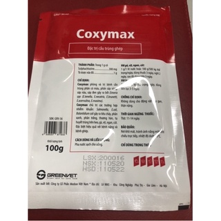 Coxymax phân máu tươi, phân sáp, sáp nâu, cầu trùng ghép gói 100g