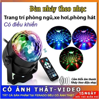 Đèn led xoay trang trí 7 màu cảm ứng theo nhạc có điều khiển