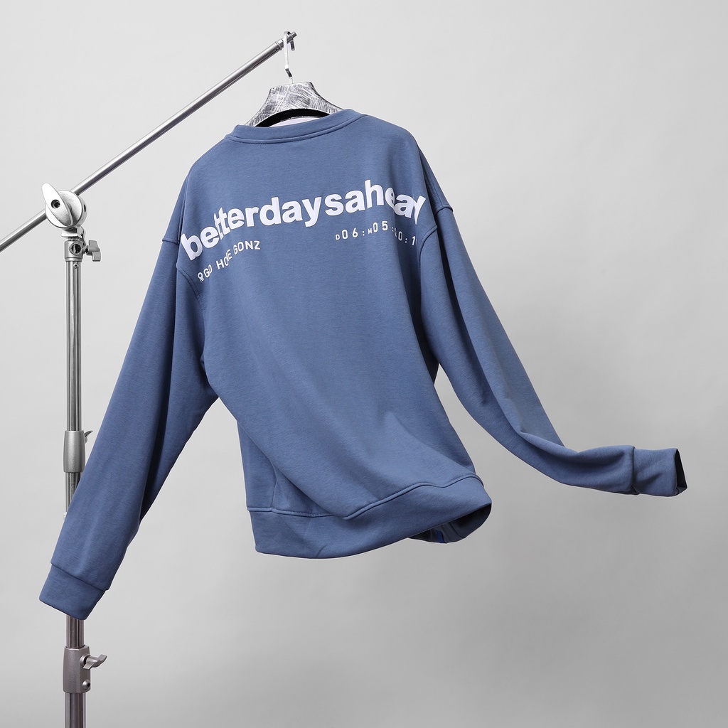 Áo Sweater Form Rộng Mùa Đông Sweater Betterdaysahead Gonz - Màu Xanh | BigBuy360 - bigbuy360.vn