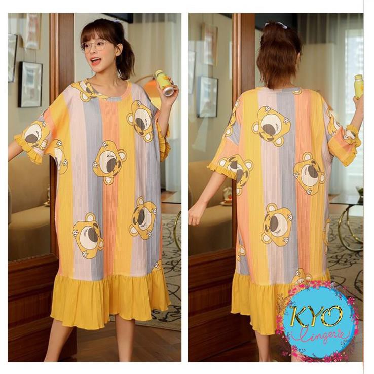 Váy mặc nhà dáng suông dài oversize, váy mặc nhà, váy suôngphong cách trẻ trung - cá tính B43