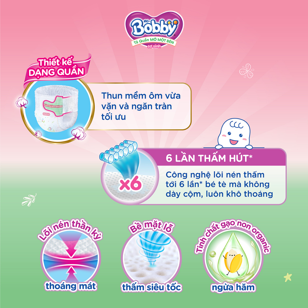 Tã/bỉm quần Mở Một Bên Bobby Đầu Tiên Trên Thế Giới