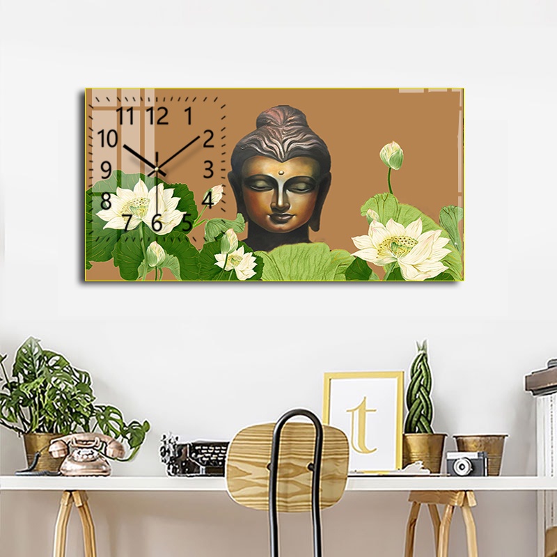 Mẫu tranh đồng hồ các vị Phật, Bồ Tát, đồng hồ tráng gương 5D cao cấp,giá xưởng, tặng phụ kiện treo.