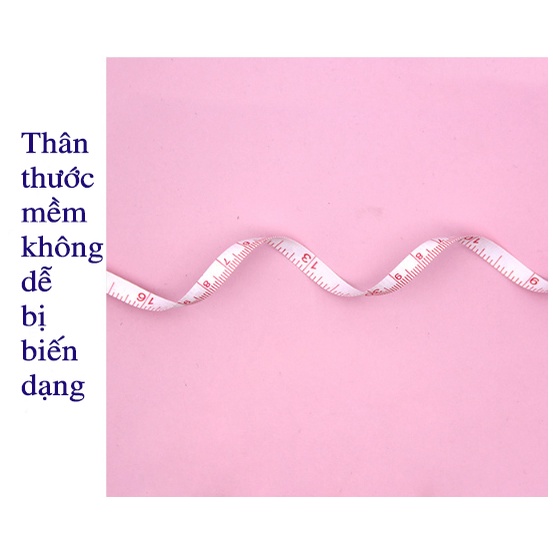 Thước dây đo mini hoạt hình dễ thương có móc treo và nút bấm tiện lợi 1m5