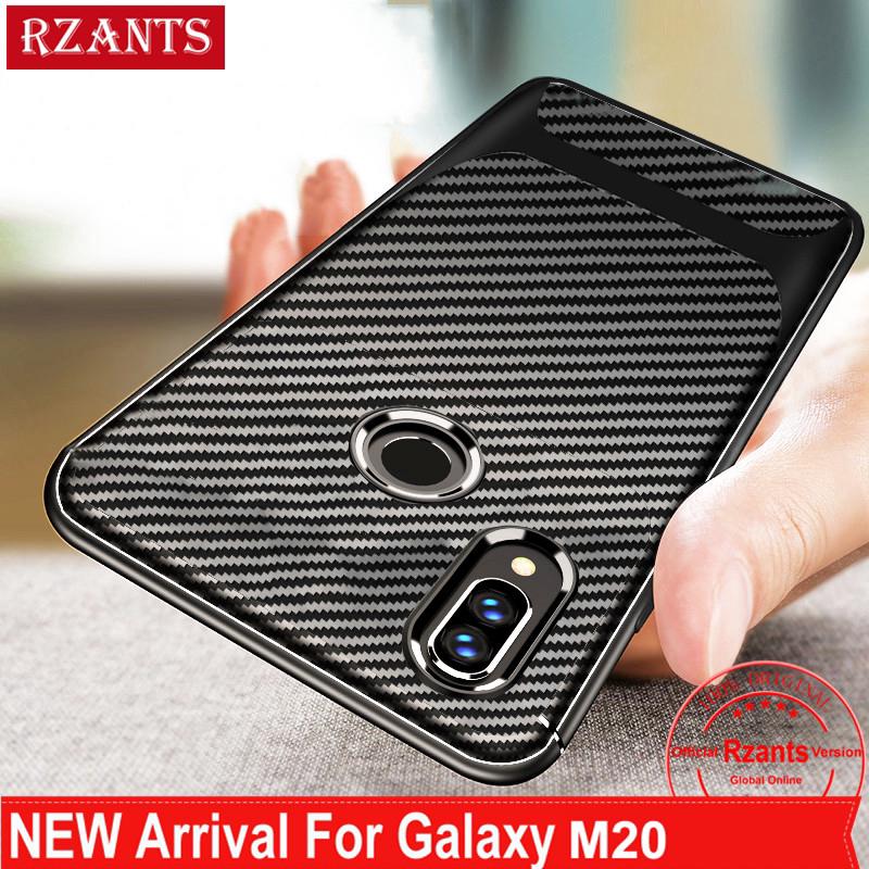 Ốp điện thoại nhựa dẻo phối sợi carbon bền bỉ kiểu dáng nam tính cho Samsung Galaxy M20