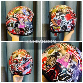Sticker Bape Offwhite ngầu Chống Nước Trang Trí Va Li, Xe, Laptop, Nón Bảo Hiểm, máy tính, dán xe