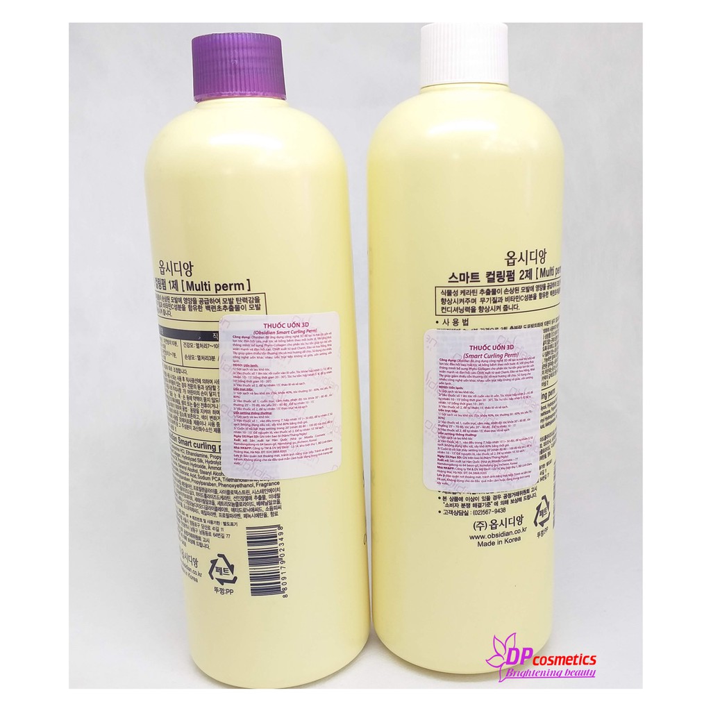 Thuốc uốn lạnh, uốn setting 3D Obsidian Smart Curling Perm 500ml+500ml