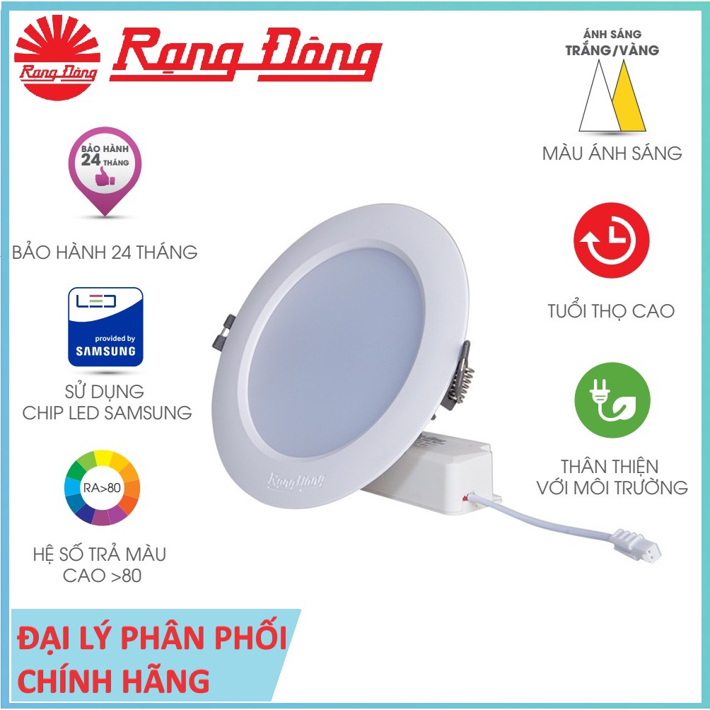 [CHÍNH HÃNG] Đèn LED âm trần Đế Nhôm Rạng Đông 7W, 9W, 12W AT04L - Bảo hành 24 Tháng, Chip LED Samsung