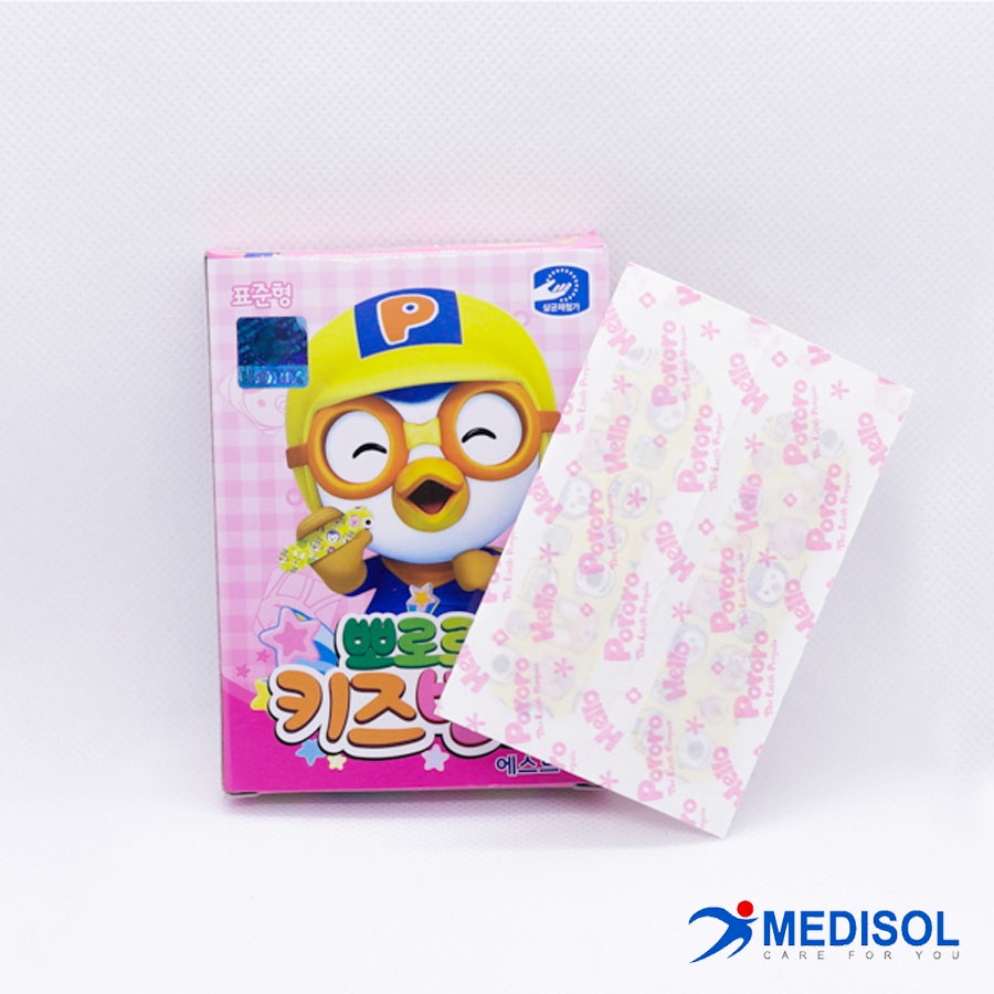 Băng Keo Cá Nhân Pororo Kids Band - Có Chứa Benzalkonium (Hộp 1 size - 20 Miếng)