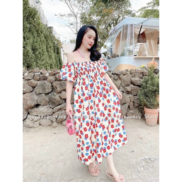 vải thô cotton mịn mát thấm hút mồ hôi ứng dụng may váy,áo,đồ bộ hoa con ong