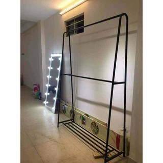Giá treo quần áo tiện lợi dáng chữ A 2tầng có kệ để giày dép thông minh bằng sắt siêu khỏe, siêu bền Palia
