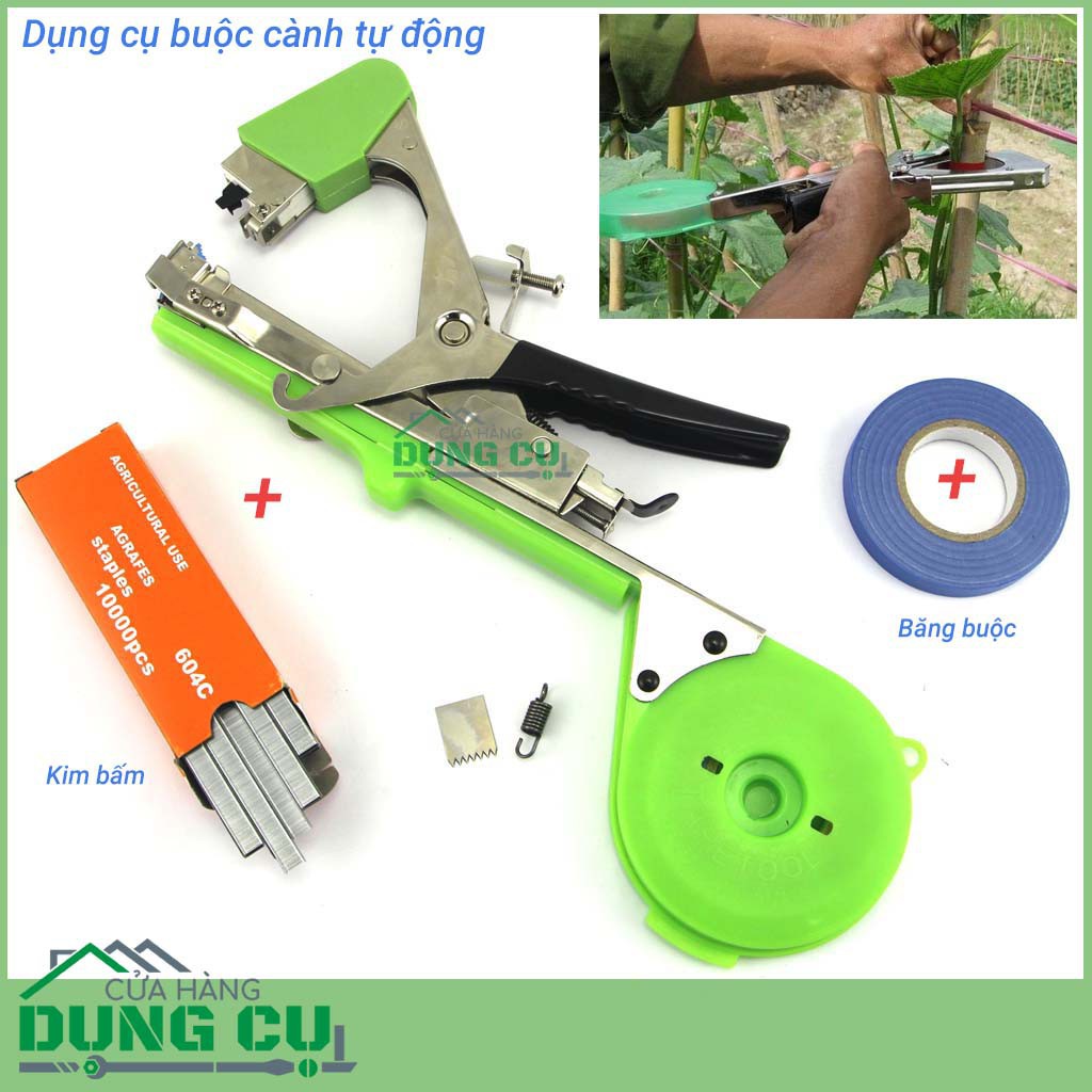 [Giá Cực Rẻ] Dụng cụ buộc cây dây leo chuyên dụng + hộp ghim + băng buộc cành