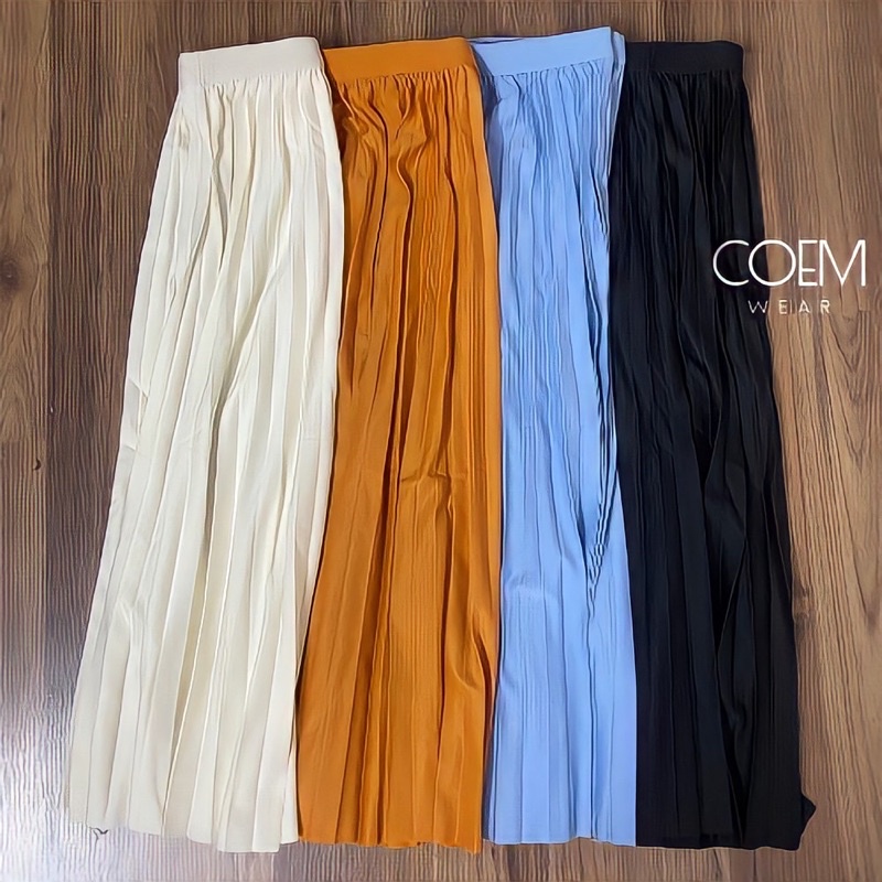 Chân váy midi dáng dài xếp ly qua gối đẹp thời trang hàng QC Loại 1 CW 334