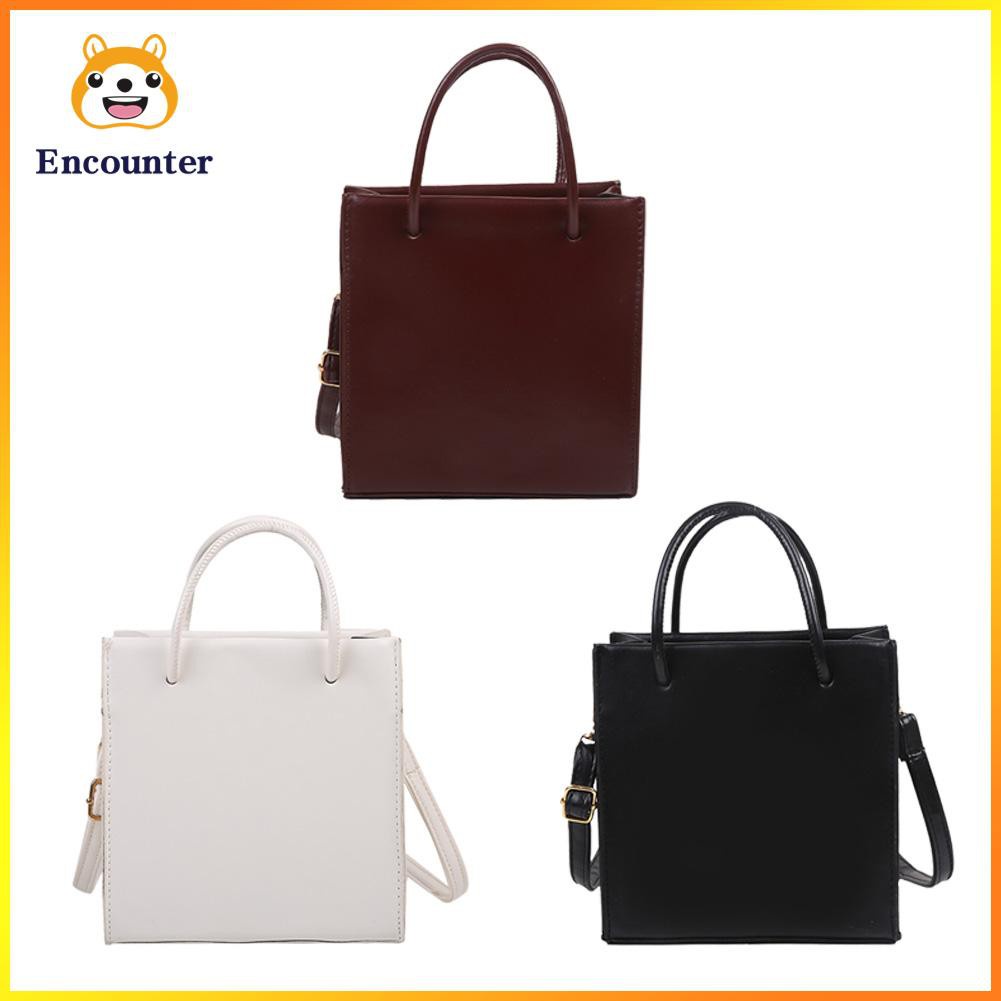 ○Encounter○ Fashion Women PU Pure Color Small Top-handle Handbag Shoulder Crossbody Bag