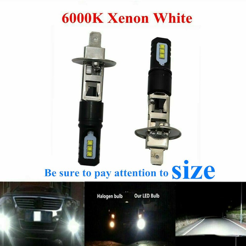 Set 2 Đèn Pha H1 6000k 6000lm Ánh Sáng Trắng Cao Cấp Cho Xe Ô Tô