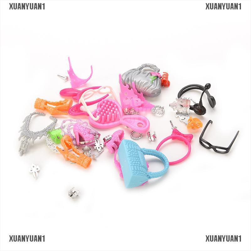 [XUANYUAN1] Phụ Kiện Cho Búp Bê Barbie Gồm Túi Xách Giày Lược Tai Vòng cổ