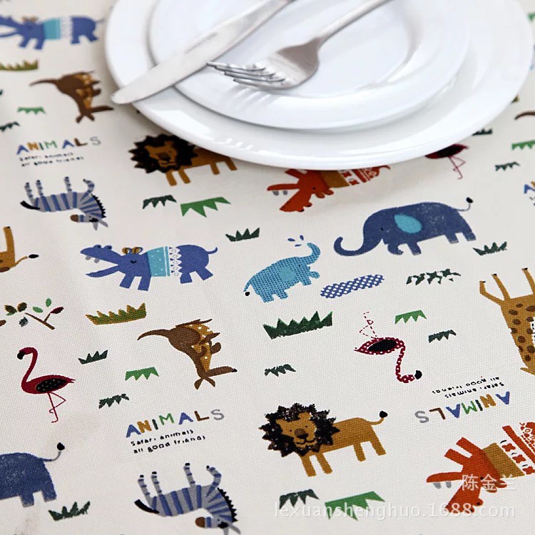 Vải linen họa tiết Động vật V-H04