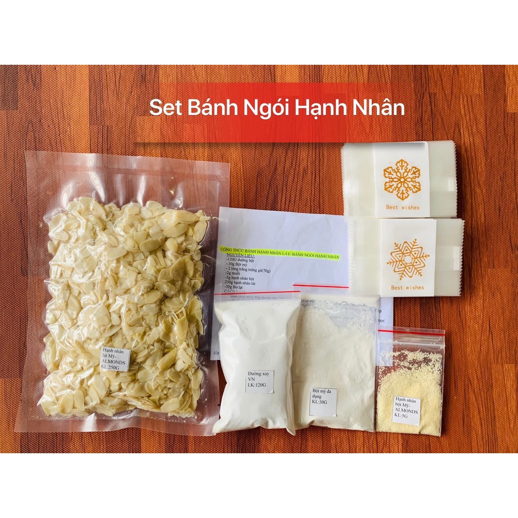 Set nguyên liệu bánh ngói hạnh nhân tặng công thức