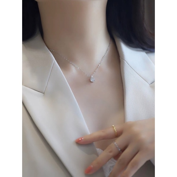 Vòng cổ bạc nữ DaLiA Jewelry dây chuyền bạc ý mặt đá sánh lấp lánh bạc thật dây chuyền bạc không gỉ