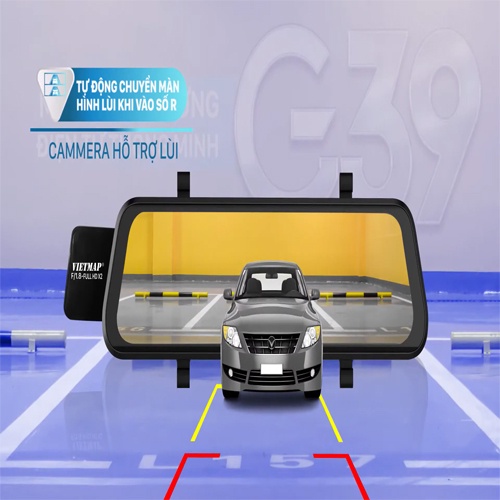Camera hành trình VIETMAP G39, ghi hình trước sau FULL HD, cảnh báo bằng giọng nói