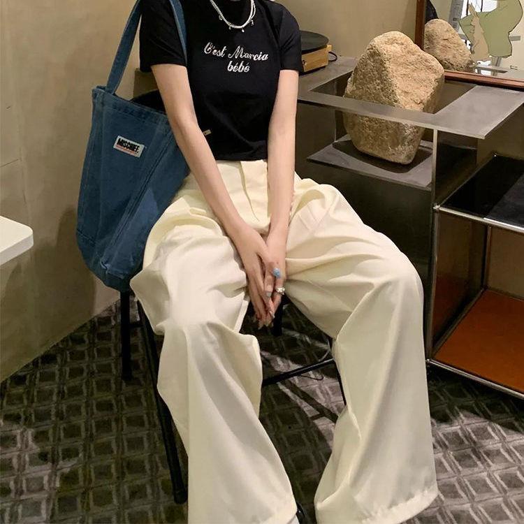 Quần Dài Ống Rộng Lưng Cao Thời Trang Mùa Hè Cho Nữ