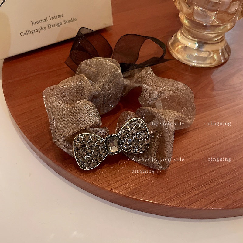 Dây Cột Tóc Vải Đính Hạt Ngọc Trai Thời Trang Dành Cho Nữ