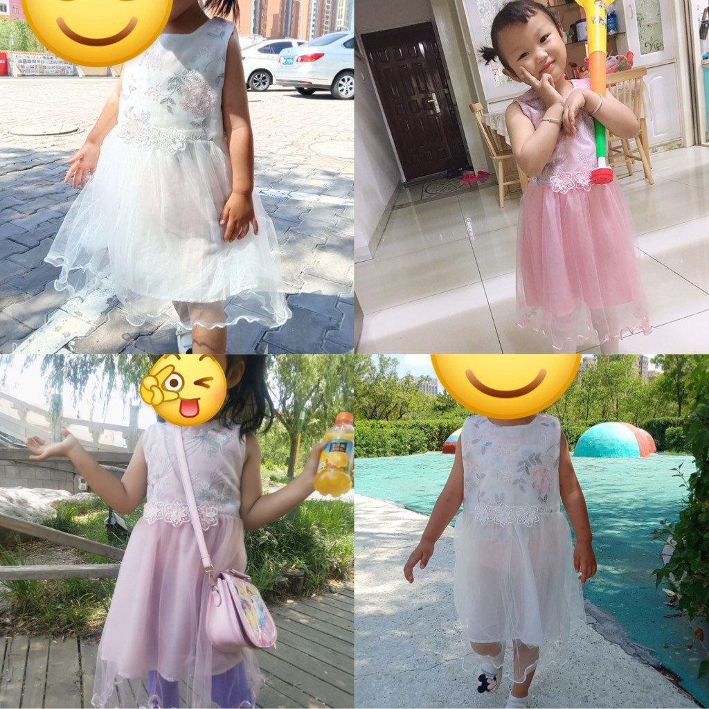 Váy sát nách đính hoa  cho bé gái N00253