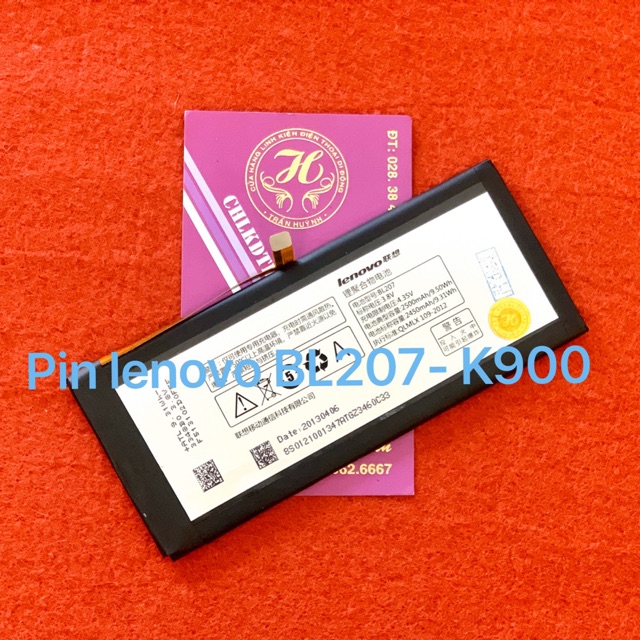 Pin lenovo K900 zin, kí hiệu trên pin BL207
