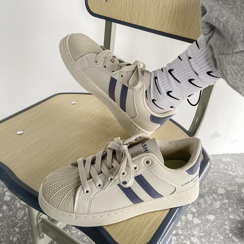 Giày Thể Thao Canvas Màu Trắng Phong Cách ulzzang Mới Cho Nữ