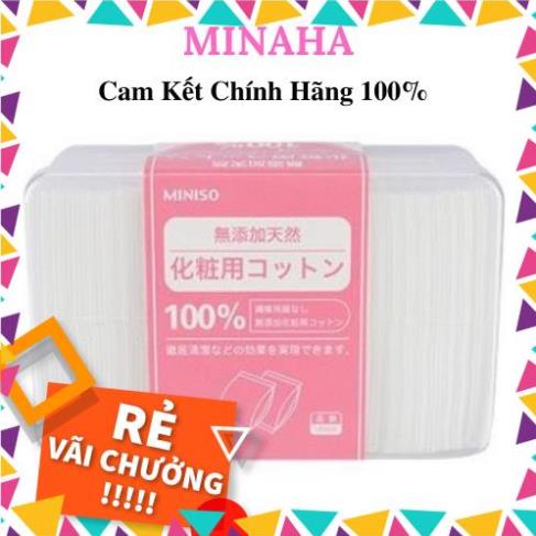Bông Tẩy Trang MINISO Nhật Bản 1000 miếng, Bông Tẩy Trang Dạng Mỏng Tẩy sạch Da Mặt đắp Toner