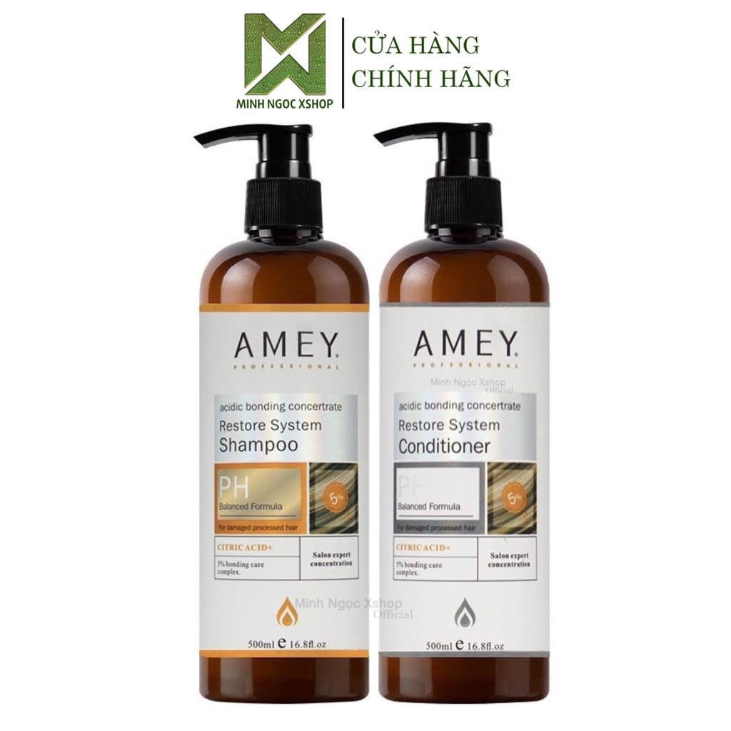 Dầu gội xả phục hồi, tái tạo và cân bằng tóc hư tổn AMEY 500ML