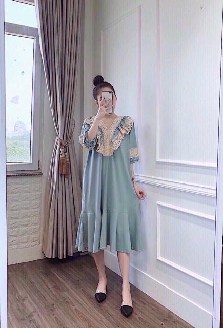 ( Ảnh thật + Video ) Váy suông cotton đuôi cá đáp ren | BigBuy360 - bigbuy360.vn