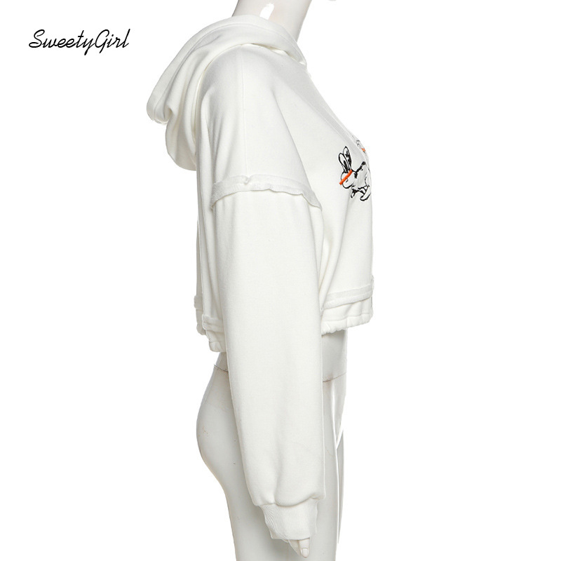 Áo Croptop Tay Dài Hoạ Tiết Thỏ Đáng Yêu Cho Nữ