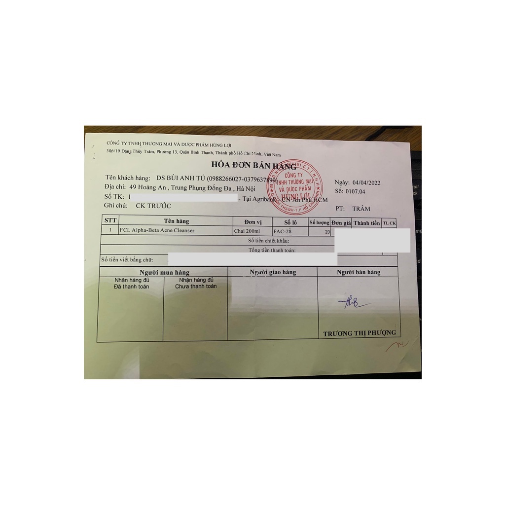 Fixderma FCL Alpha Beta Acne Cleanser Sữa rửa mặt c ho da dầu mụn