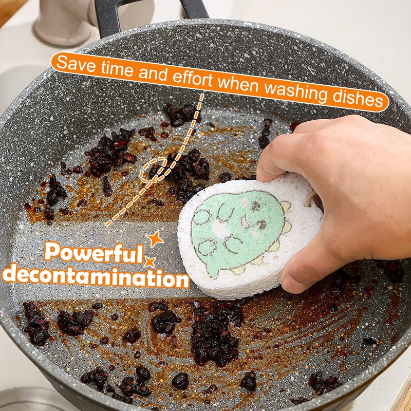 Mút Rửa Chén Bằng Bột Gỗ Không Dính Kiểu Hoạt Hình Dễ Thương