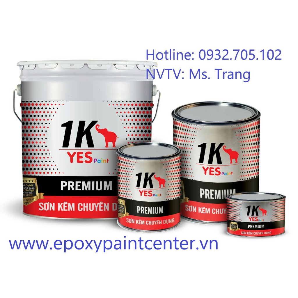 Sơn Sắt Mã Kẽm Không Cần Lót 1K Yes Paint Lon 800Gram Sơn được 5M2 2 Lớp