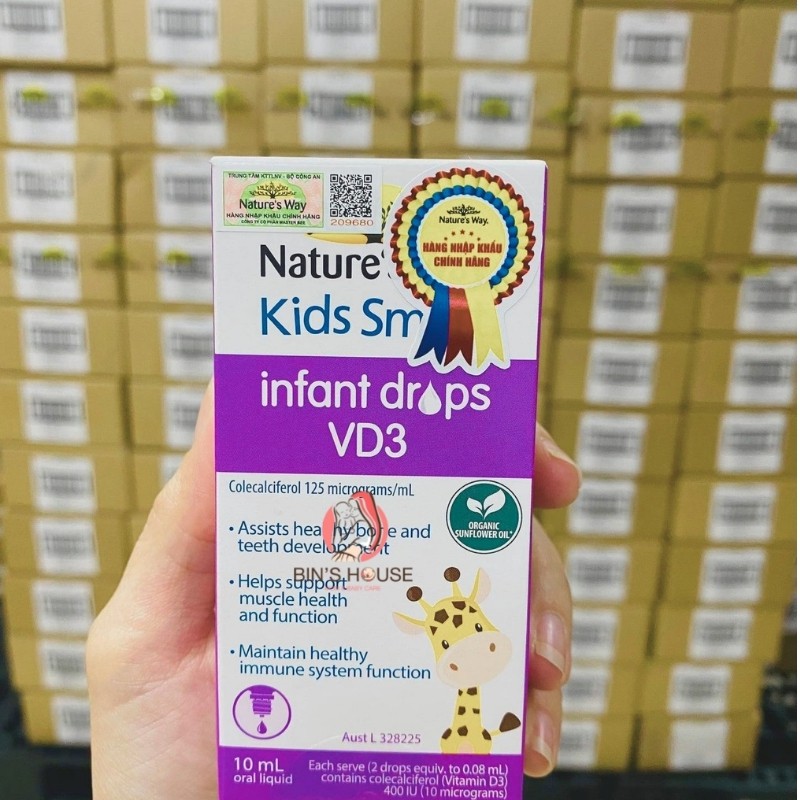 [HÀNG SẴN SHIP NGAY] Siro Bổ Sung Vitamin D3 Cho Bé-Nature's Way Kids Smart Infant Drops VD3 [CHÍNH HÃNG NHÂP KHẨU]