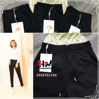 Ảnh thật] Quần joggers đen trơn cao cấp