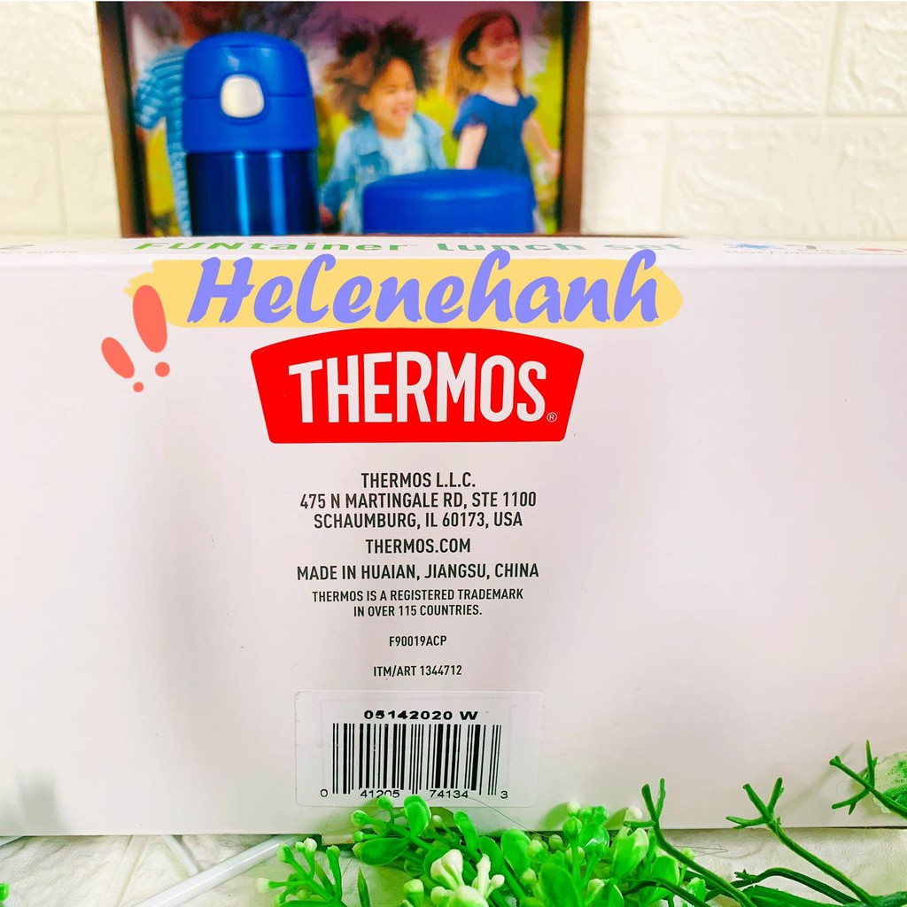 [Bill US] Set bình giữ nhiệt nóng lạnh và hộp đựng thức ăn giữ nhiệt THERMOS ( Màu Xanh)