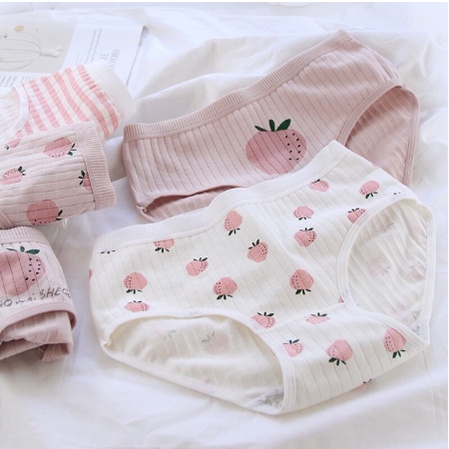 Quần Lót cute dâu Cotton Co Dãn 4 Chiều dễ thương hot hit