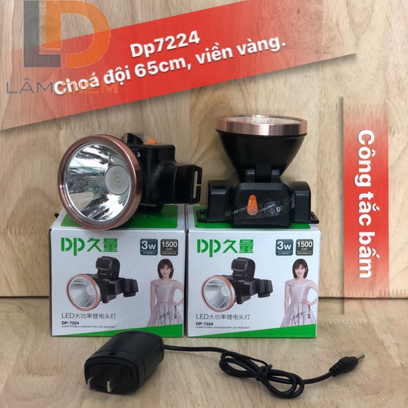 ĐÈN PIN ĐỘI ĐẦU DP VIỀN VÀNG DP 7224