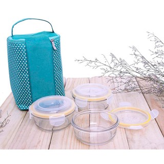 Túi giữ nhiệt Chấm bi size lớn - Túi đựng cơm văn phòng