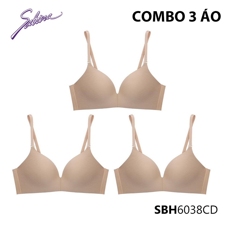 Combo 3 Áo Lót Không Gọng Mút Dày Vừa Màu Trơn Soft Doomm By Sabina SBH6038