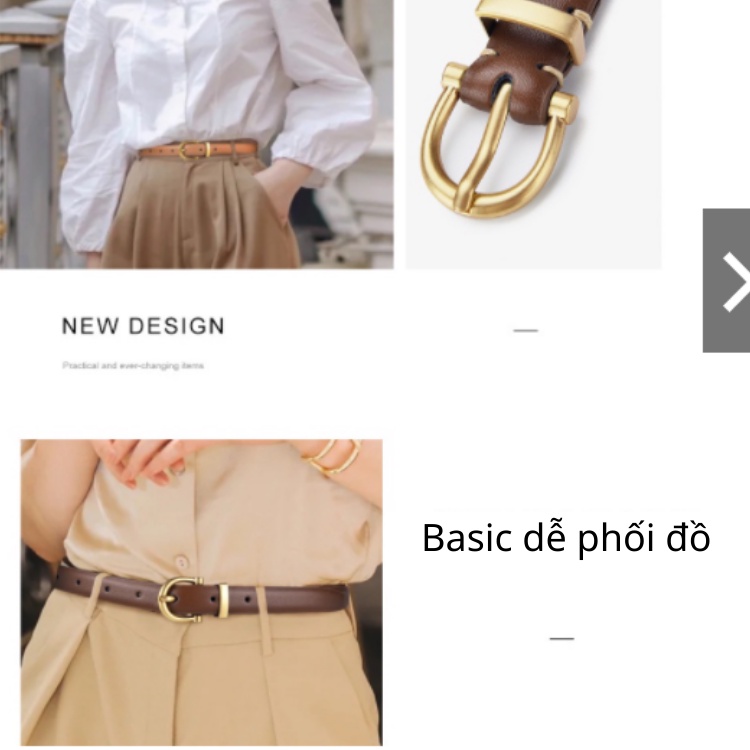 Thắt lưng, dây nịt nữ , phong cách thời thượng Hàn Quốc, da trơn không tạo nếp, khóa mạ đồng chắc chắn OLLA 86