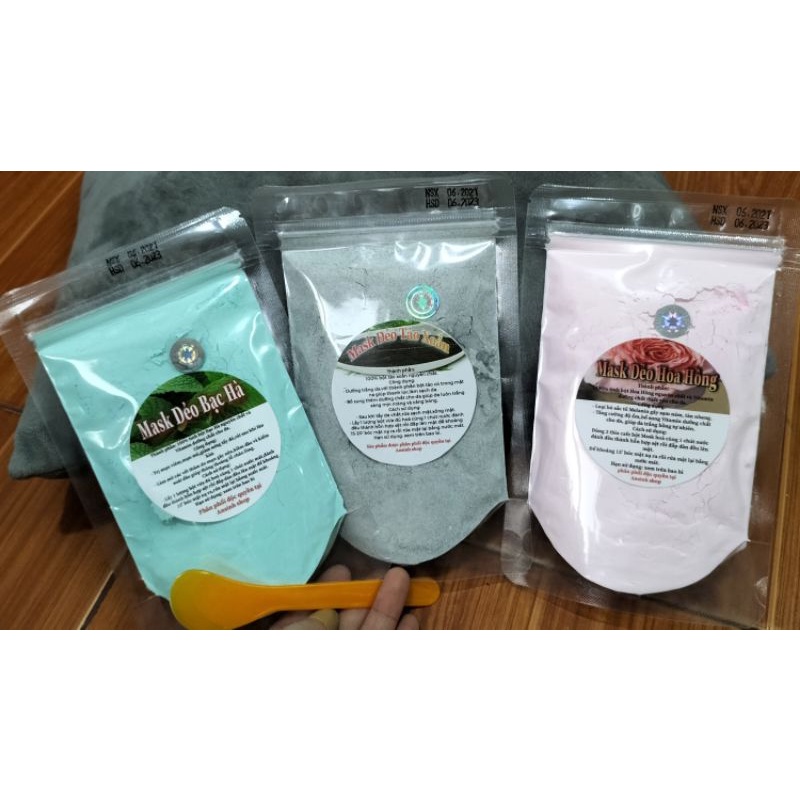 100g dẻo bạc hà,dẻo tảo xoắn,hoa hồng, cám gạo handmade