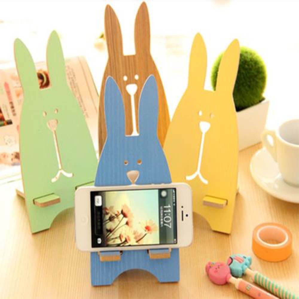 Giá đỡ điện thoại bằng gỗ thiết kế hình thỏ dễ thương