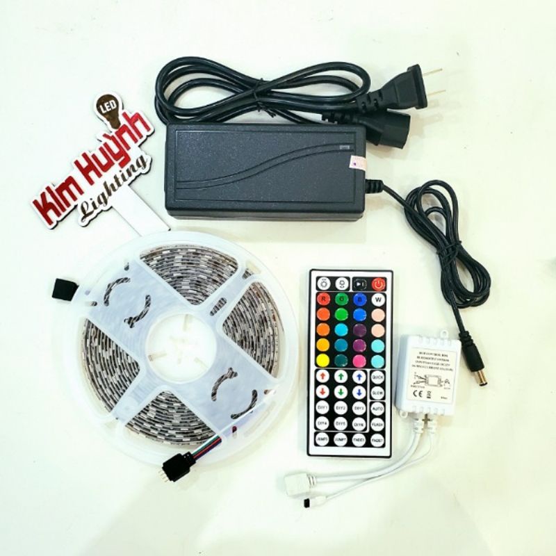 Bộ đèn led dán 5m Mix DIY Trên 50 Màu, khiển 44 phím